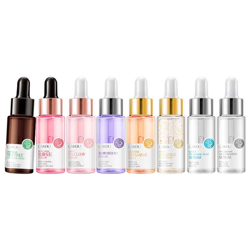 [Hàng mới về] Serum Laikou Chứa Hyaluronic Acid / Vitamin C / Tinh Chất Vàng 24k / Ốc Sên / Trà Xanh Giúp Làm Trắng Da