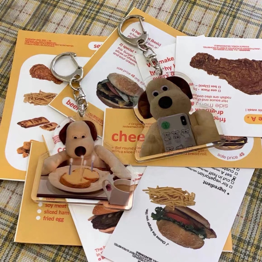 Móc Khóa Hình Chú Chó Bằng Acrylic Dễ Thương Phong Cách Retro