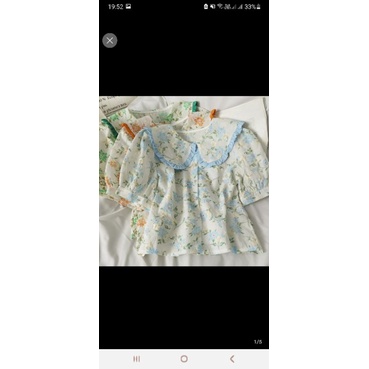 Áo sơ mi thêu hoa cổ sen vintage