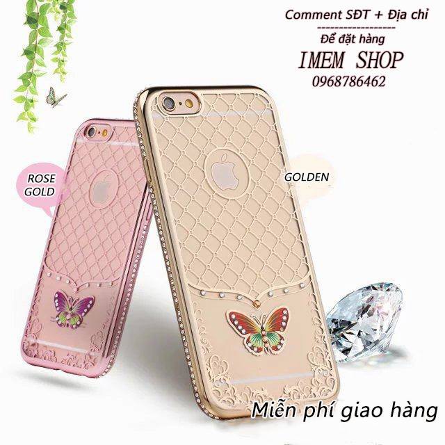 Ốp lưng iphone silicon viền đính đá
