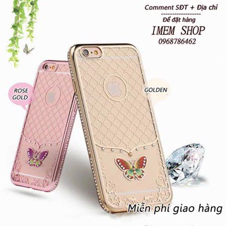 Ốp lưng iphone silicon viền đính đá