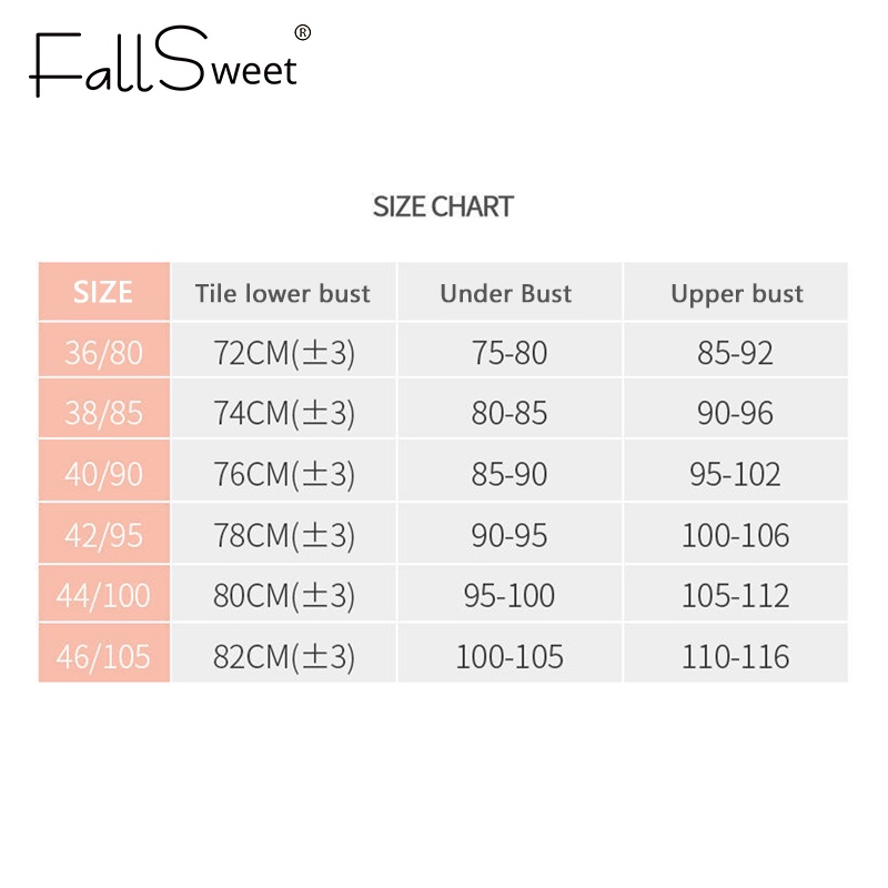 Áo ngực không gọng FallSweet có mút nâng ngực mềm mại thoáng khí quyến rũ cho nữ