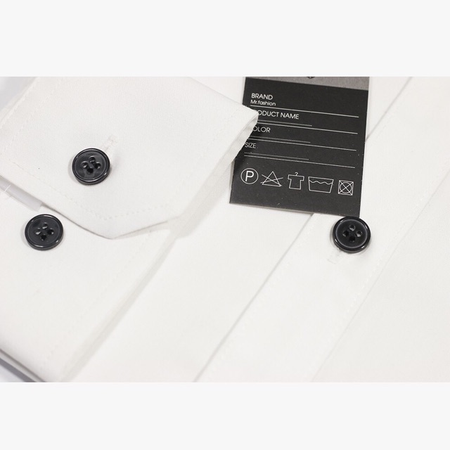 Sơ mi nam Trắng cúc Đen Lụa Thái không nhăn,Sơ mi nam trơn đẹp | BigBuy360 - bigbuy360.vn