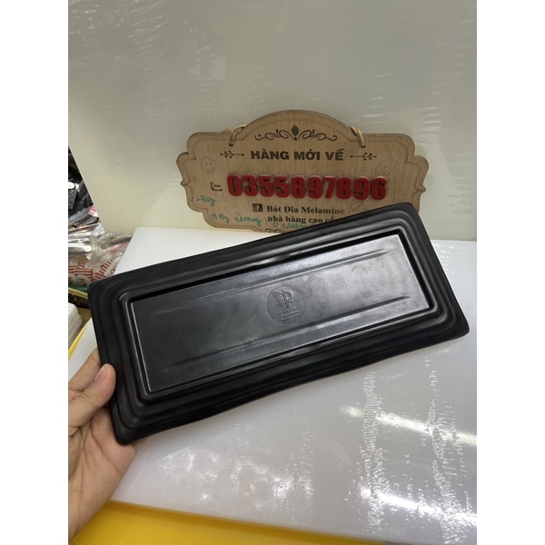 Đĩa chữ nhật kiểu Nhật Melamine 100% 13x30cm