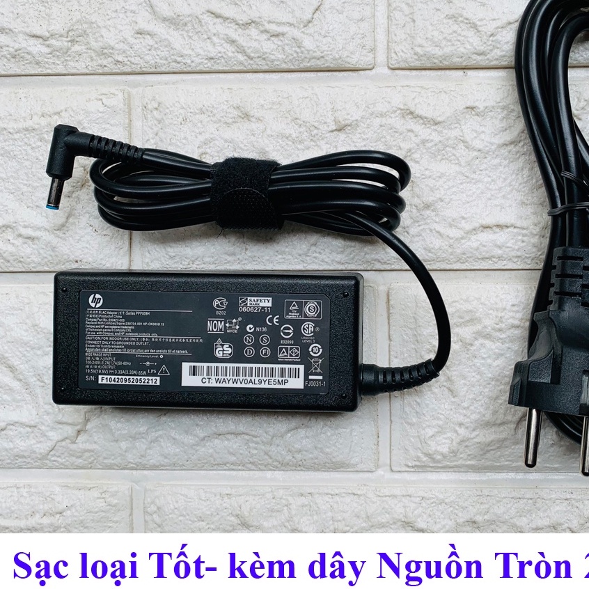 QUA SỬ DỤNG, XỊN  Nguồn Sạc điệp Laptop HP 45w 19.5v 2.31 2,31 1.58 A 1,58 chân kim to zxanh nhỏ Φ4.5 *3.0mm Pavilion