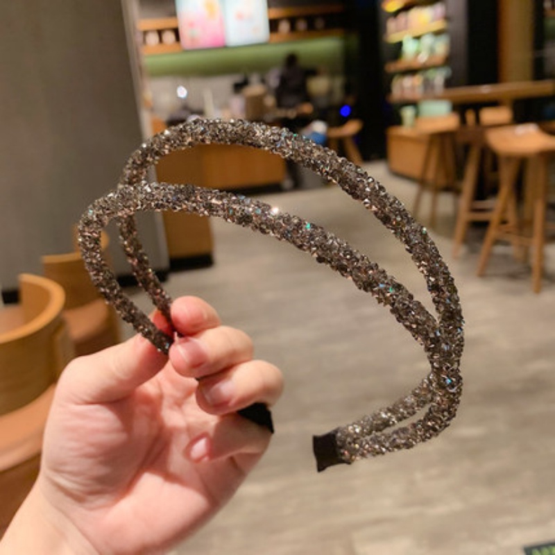 Băng Đô Mỏng Đính Đá Toàn Diện Đơn Giản Cá Tính Phong Cách Hàn Quốc