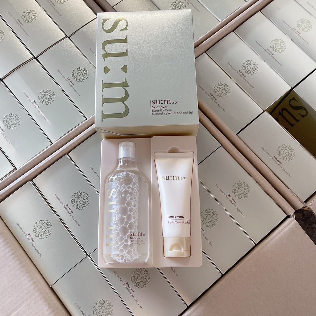 Set Nước tẩy trang Sum 400ml - Su:m37 Skin Saver Pure Cleansing Duo special set