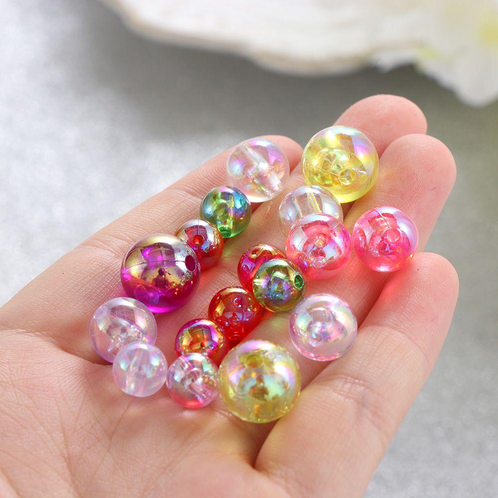 ⚝Hecceh⚝ Bộ 50 Hạt Nhựa Acrylic Có Lỗ Nhiều Màu Sắc Dùng Làm Trang Sức Thủ Công DIY