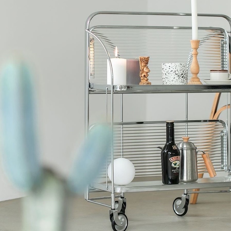 Kệ 2 tầng có bánh xe hàng cao cấp có thể gấp gọn