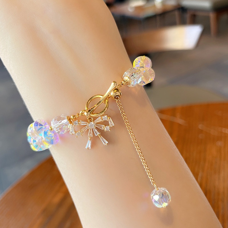 [Hàng Mới Về] Vòng Tay Trong Suốt Thắt Nơ Kiểu Cách Thời Trang Mùa Hè Cho Nữ