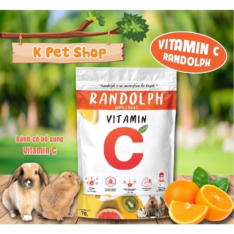 Bánh Cỏ Bổ Sung Vitamin C Randolph  FREE SHIP  Thỏ Bọ Chichilla Sóc Treats For Herbivores Vitamin C