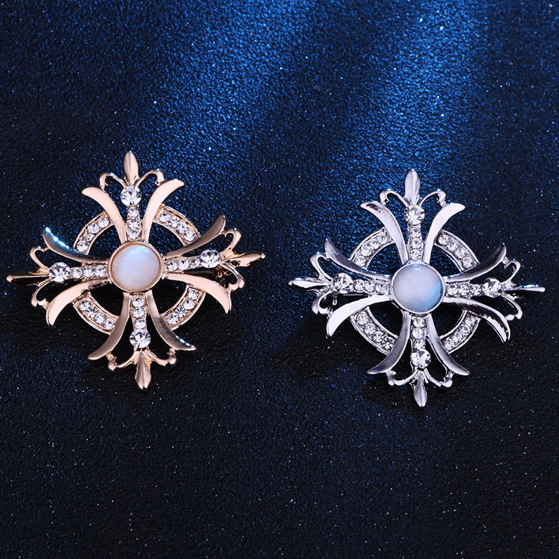 Ghim cài áo EFAN kiểu thánh giá đính đá phong cách cổ điển dành cho nam