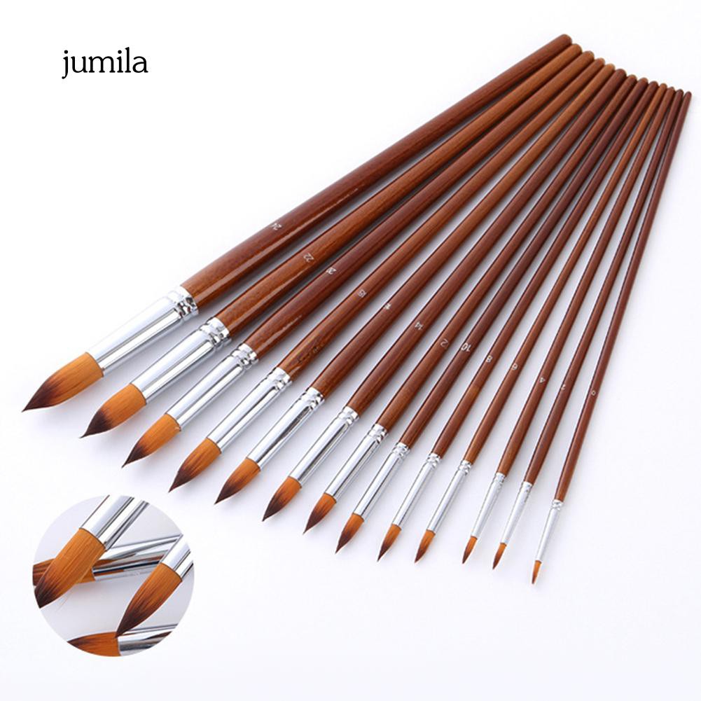 Set 13 cọ vẽ tô màu đa dụng với tay cầm bằng gỗ độc đáo