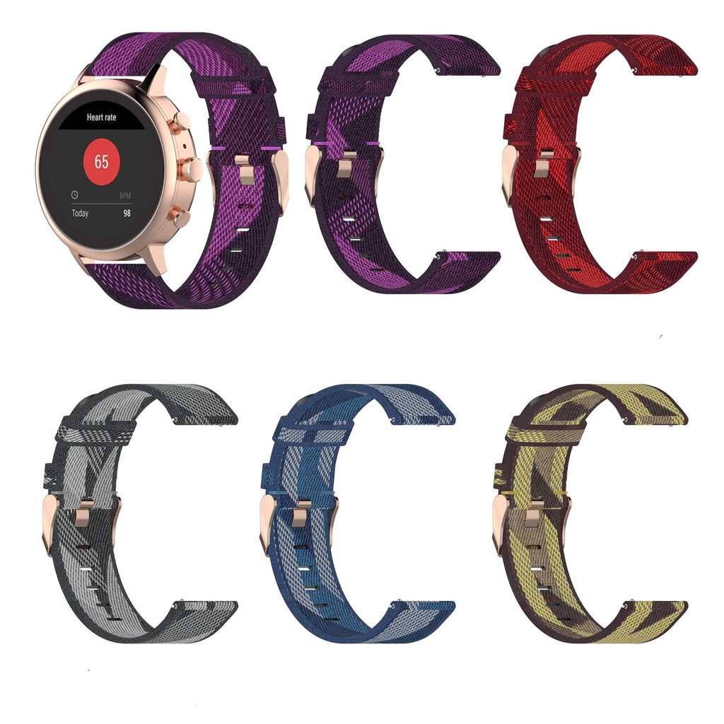 Dây Đeo Sợi Nylon 18mm 20mm 22mm Cho Đồng Hồ Thông Minh Garmin vivomove3 3S Vivoactive 4s Ticwatch Pro 3 E3 S2