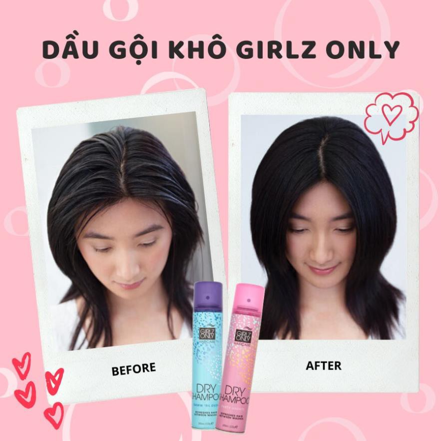 Dầu Gội Khô Girlz Only 200ml Giải cứu tóc bết, Hút dầu nhanh chóng