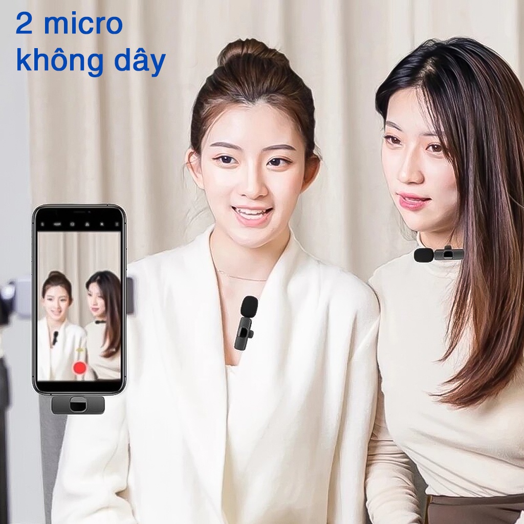 Micro không dây mini Micrô kẹp áo cổng Type-C / Hỗ Trợ Quay Video/Phát Sóng Trực Tiếp livestream cho PC/Android/ĐT