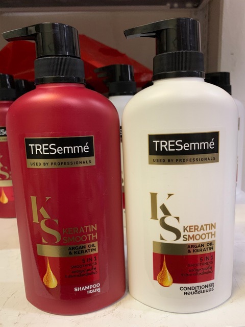 Dầu gội + xả  Tresemme thái lan KERATIN SMOOTH 450ml (mầu đỏ)