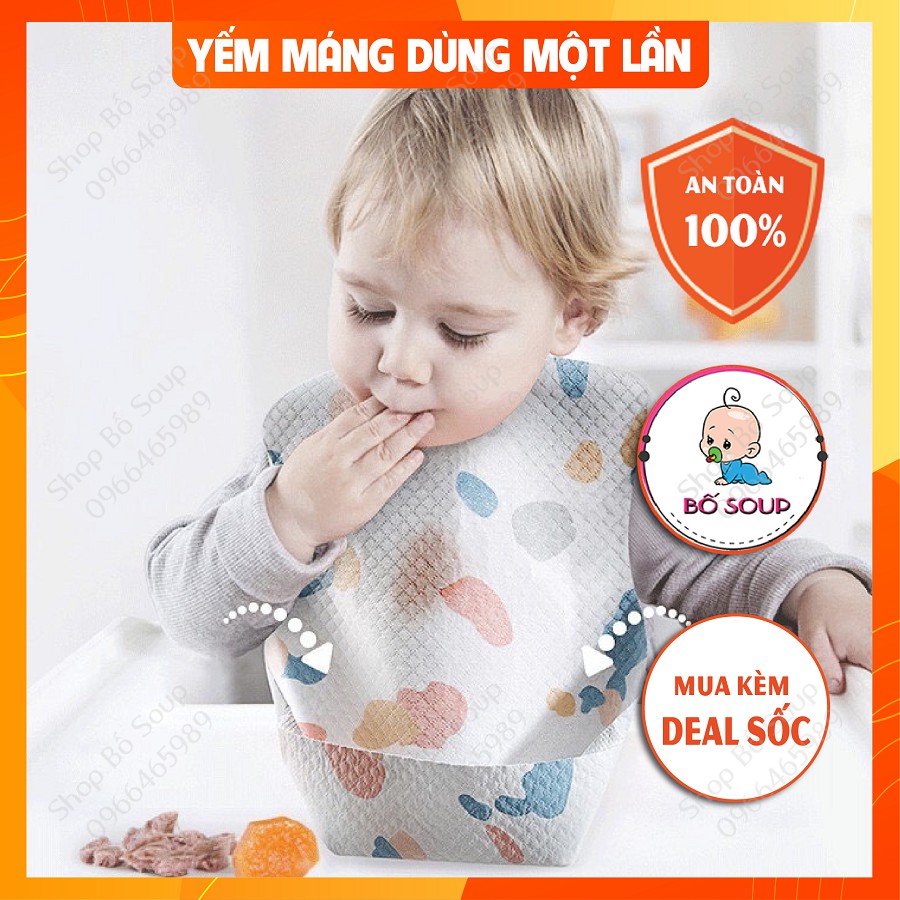 Set 5 Yếm Ăn Dặm Giấy Sử Dụng Một Lần Tự Phân Hủy, Thuận Tiện Khi Bé Đi Ăn Ngoài, Đi Du Lịch, Đi Chơi