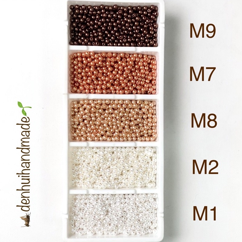 20gr Hạt Bẹt Trai Nhựa 5mm (Nhóm Màu Trắng - Nâu - Đen - Xám)