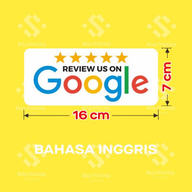 Bộ 2 Miếng Dán Google Review 16 cm X 7cm Chất Lượng Cao