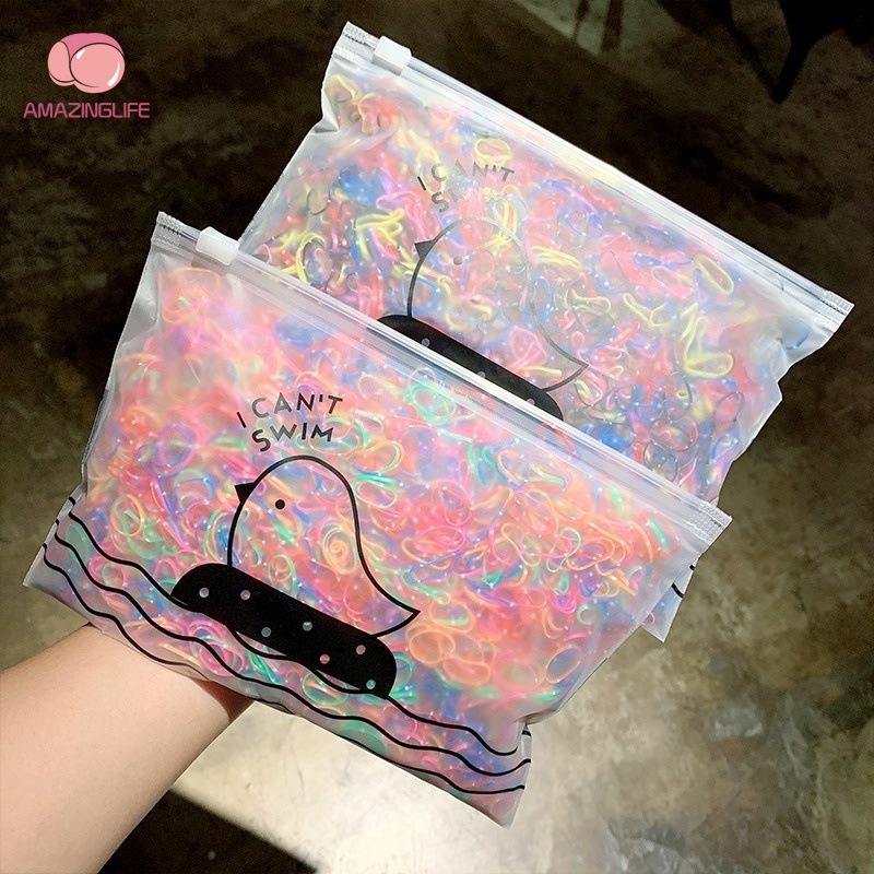 Bộ 1000 Dây Thun Buộc Tóc Nhiều Màu Sắc Dành Cho Bé Gái