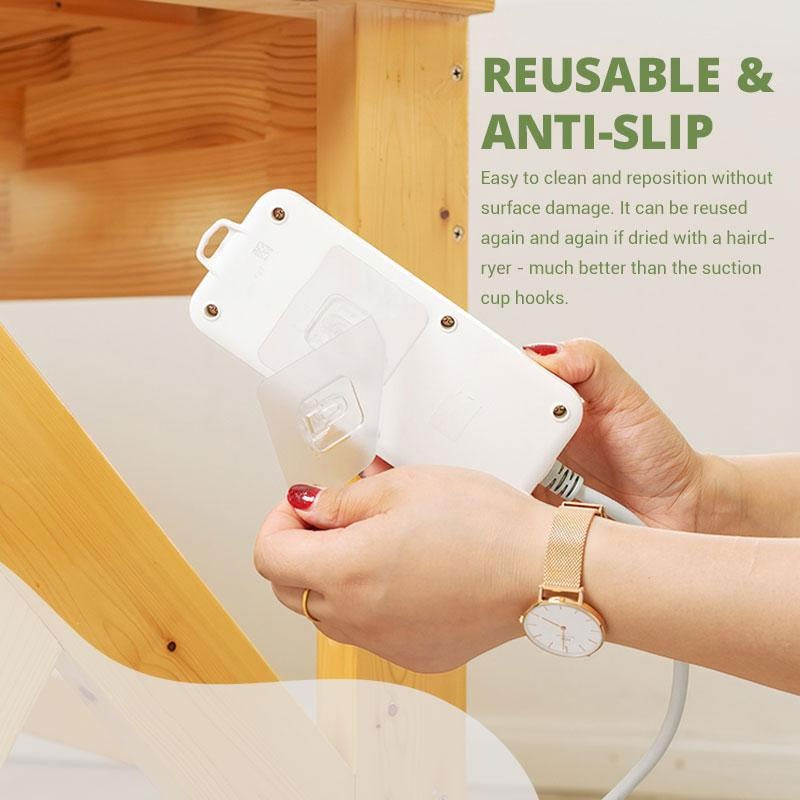 Móc dán cố định độ dính mạnh thiết kế liền mạch không cần đục lỗ tiện dụng cho nhà bếp/ phòng tắm