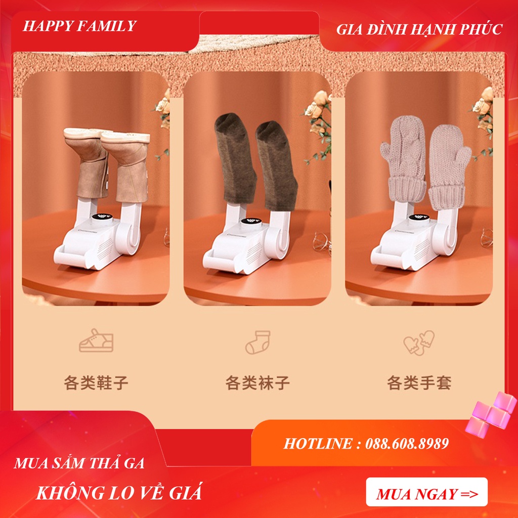 Máy Sấy Giày, Làm Khô, Khử Mùi Thông Minh bằng tia cực tím cao cấp