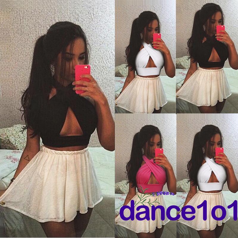 Áo crop top cổ yếm kiểu dáng thời trang quyến rũ dành cho nữ