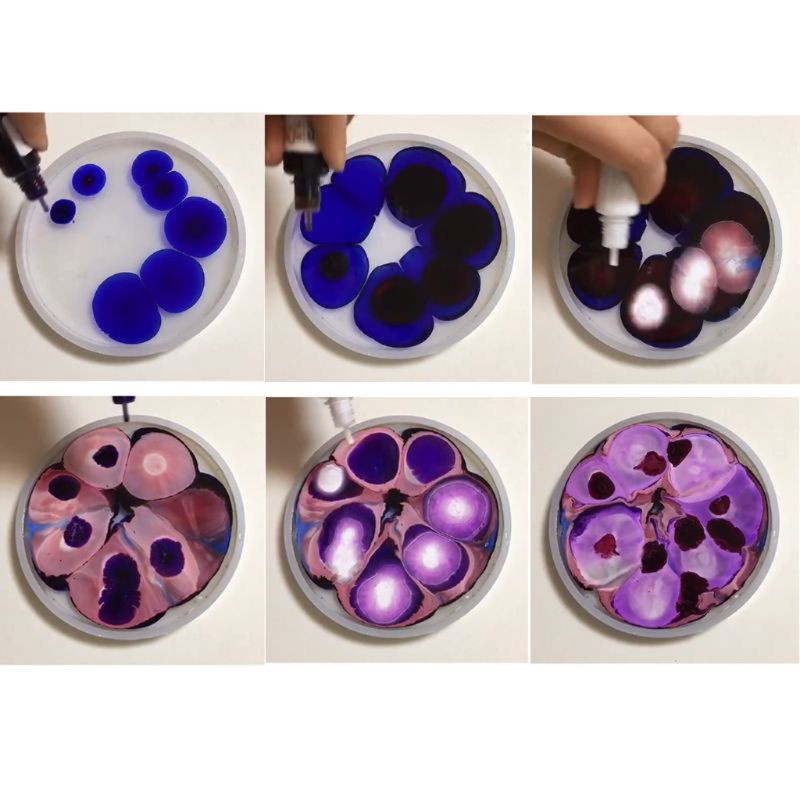 [KUKU] 11 Colors 10ML Epoxy Resin Pigment Liquid Colorant Dye Ink Diffusion Resin Mold Jewelry Making Kit Art Craft