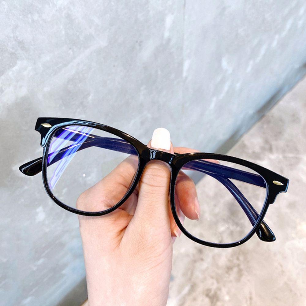 Mắt Kính Gọng Oval Trong Suốt Chống Ánh Sáng Xanh Phong Cách Hàn Quốc Thời Trang Cho Nam