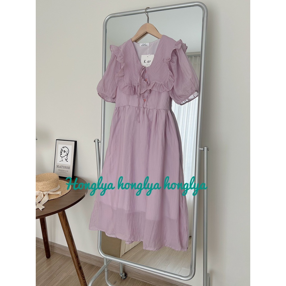 Đầm nàng thơ xốp nhăn mềm mịn 2 lớp