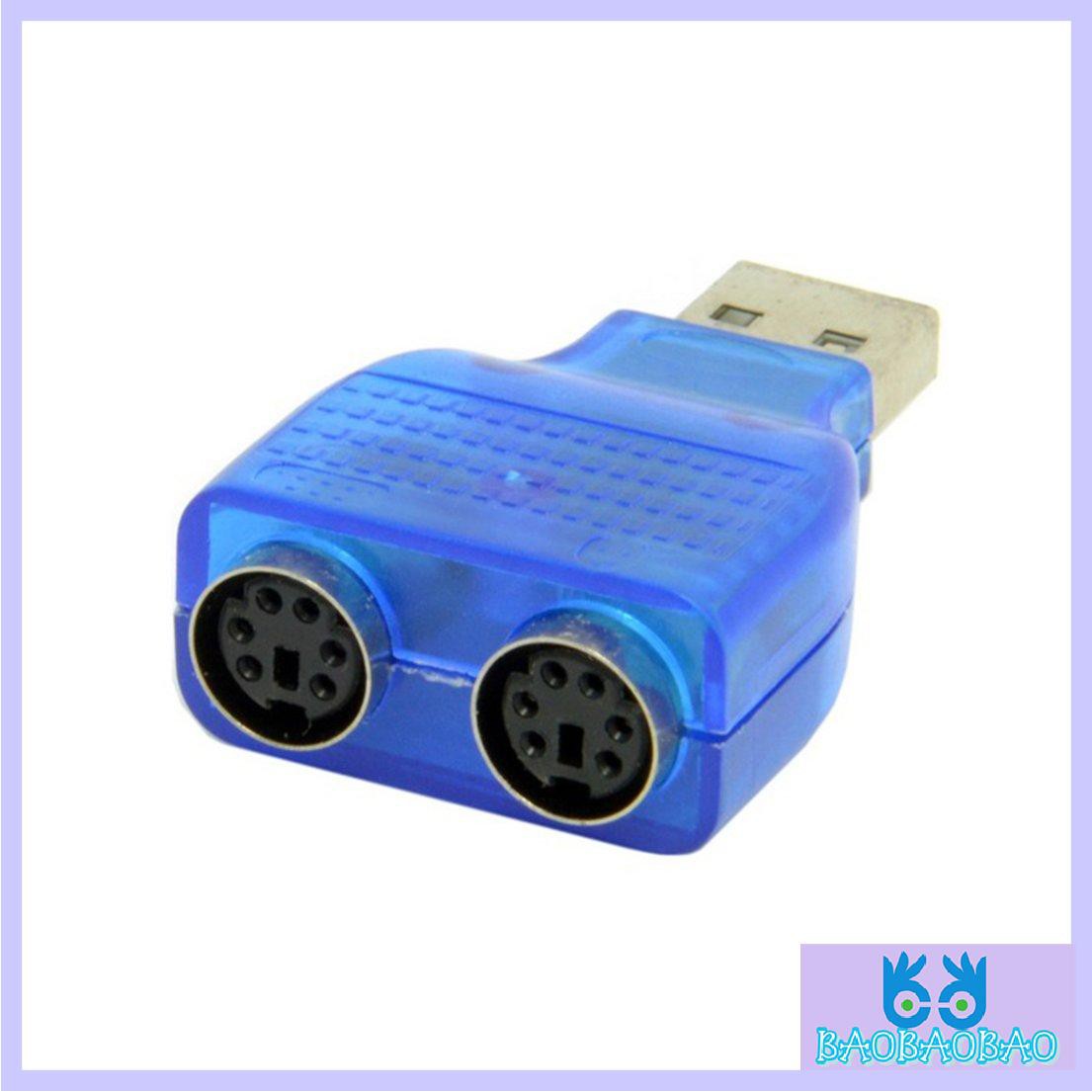 1 Bộ Chuyển Đổi Usb Male Sang Dual Ps2 Female Cho Bàn Phím