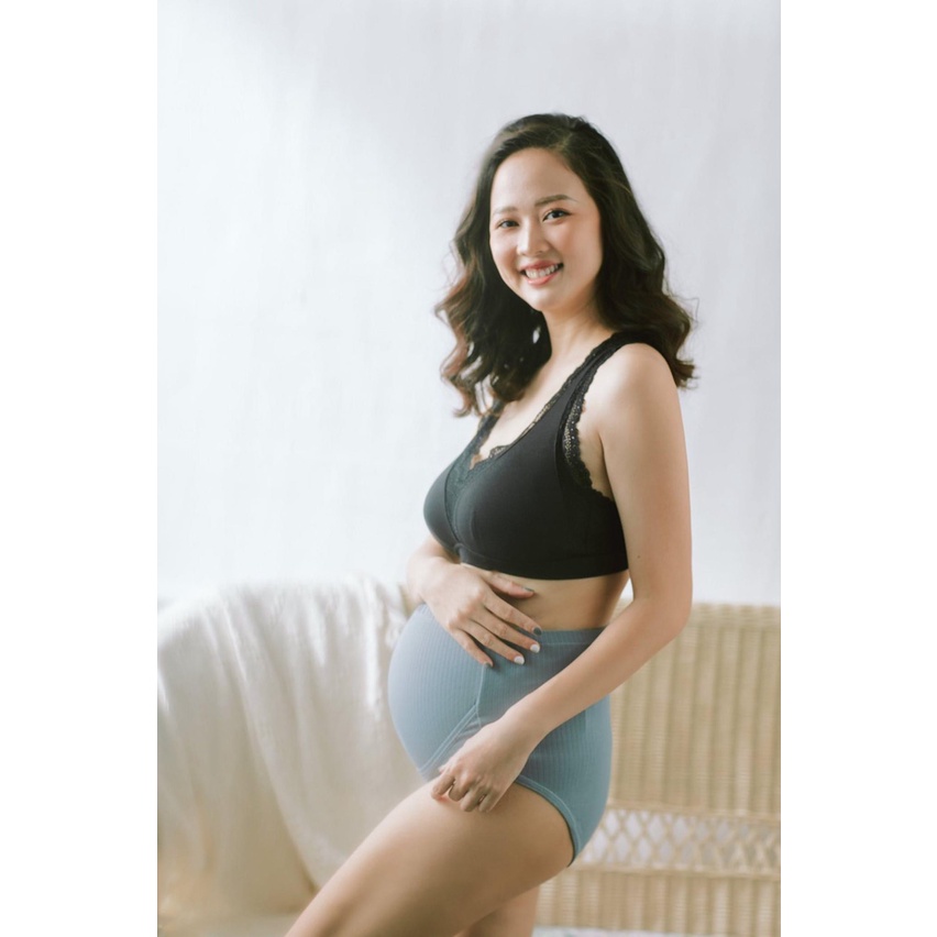 Áo Ngực Bầu Chất Liệu Cotton Pha Ren Siêu Mềm, Không Gọng Chống Chảy Xệ  Bella Mama - ONCCB