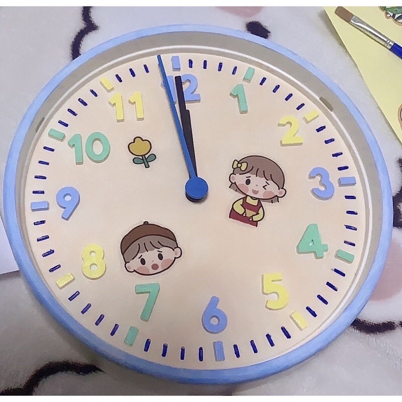 Đồng hồ treo tường DIY tô màu sáng tạo đáng yêu