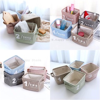 Giỏ vải canvas dày đựng vật dụng linh tinh để bàn với nhiều hoạ tết xinh xắn