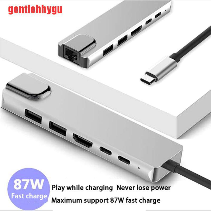 Bộ Chuyển Đổi 6 Trong 1 Usb Hub Type C Sang Usb 3.0 Hdmi 1000mbps Rj45