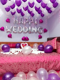 Trang trí phòng cưới tone tím trắng 💜💜💜