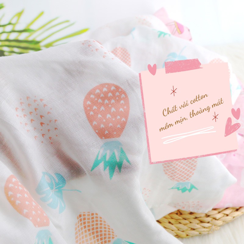 Chăn trẻ em đắp mùa hè mát mẻ, đũi dành cho trẻ sơ sinh, trẻ nhỏ 100% cotton