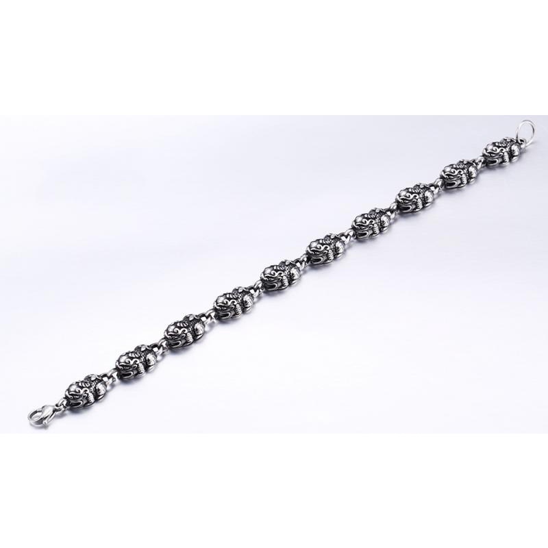 Vòng Tay Kim Loại Mặt Sư Tử Nhỏ Cổ Điển Thời Trang Cho Nam Và Nữ