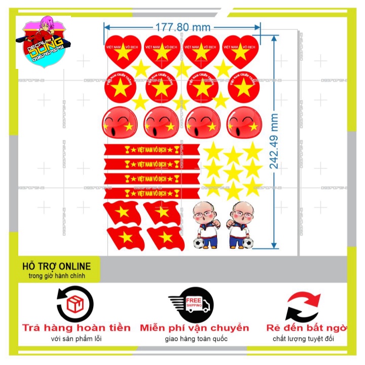LOGO STICKER CỔ VŨ ĐÁ BANH - DUNG DECAL