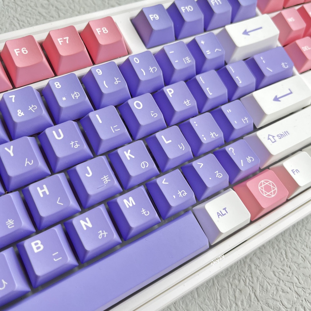 Bauhinia City Keycaps Cherry Profile Màu tím hồng PBT DYE-SUB Bàn phím cơ Keycap 131 Phím