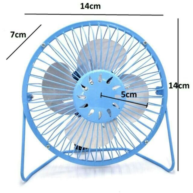 Quạt mini lồng sắt 4 cánh nhỏ gọn mát cắm điện cổng usb gập xoay để bàn làm việc văn phòng xe hơi ô tô giường ngủ em bé