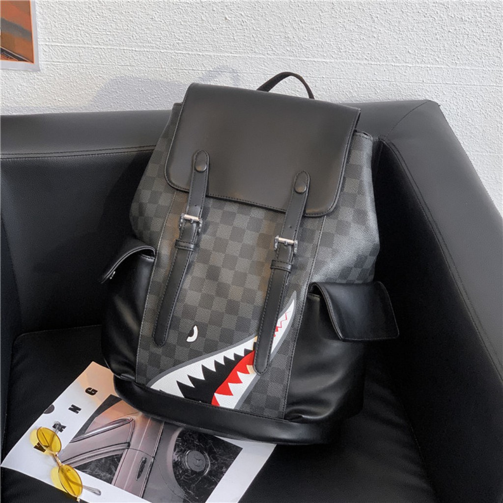 Balo hàm răng cá mập BAPE Shark nam nữ cao cấp du lịch, đi học, đi làm, chất liệu da PU chống nước, độc đáo, nổi bật