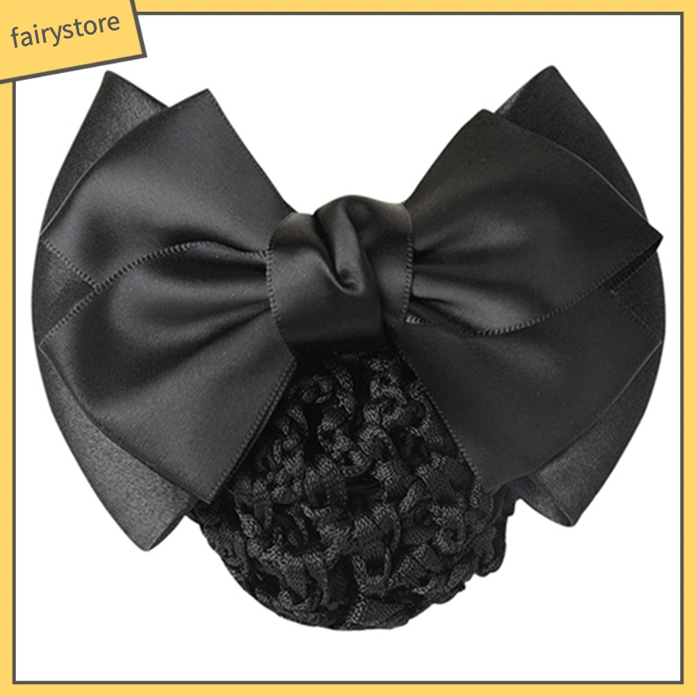 Kẹp lưới búi tóc đính nơ thời trang nữ tính