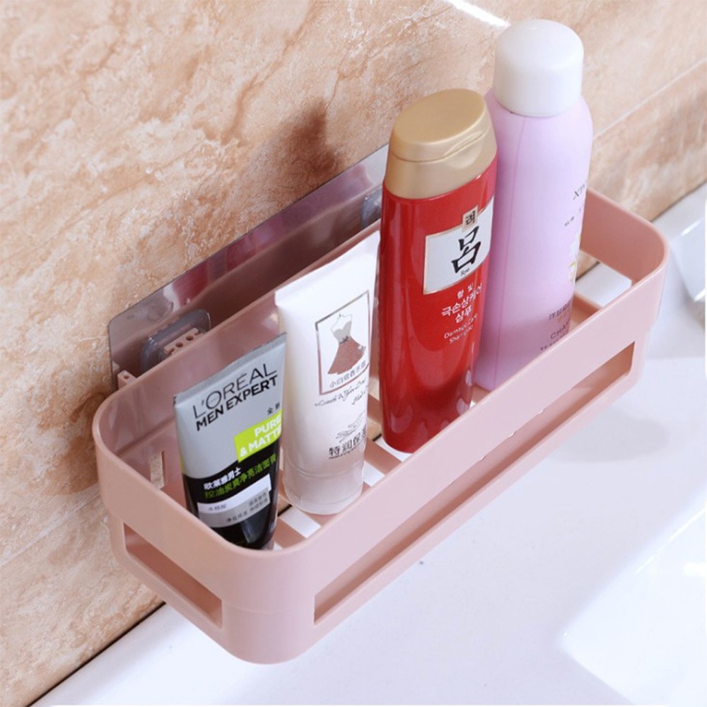 [Tổng Kho Sỉ] Kệ Nhựa Chữ Nhật B24CN Mới Về - Đựng Để Đồ Nhà Tắm - Nhà Bếp - Miếng Dính Đôi Siêu Chắc