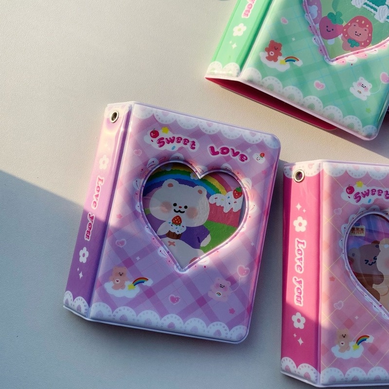 Album Ảnh 3 Inch Họa Tiết Gấu / Trái Tim Dễ Thương