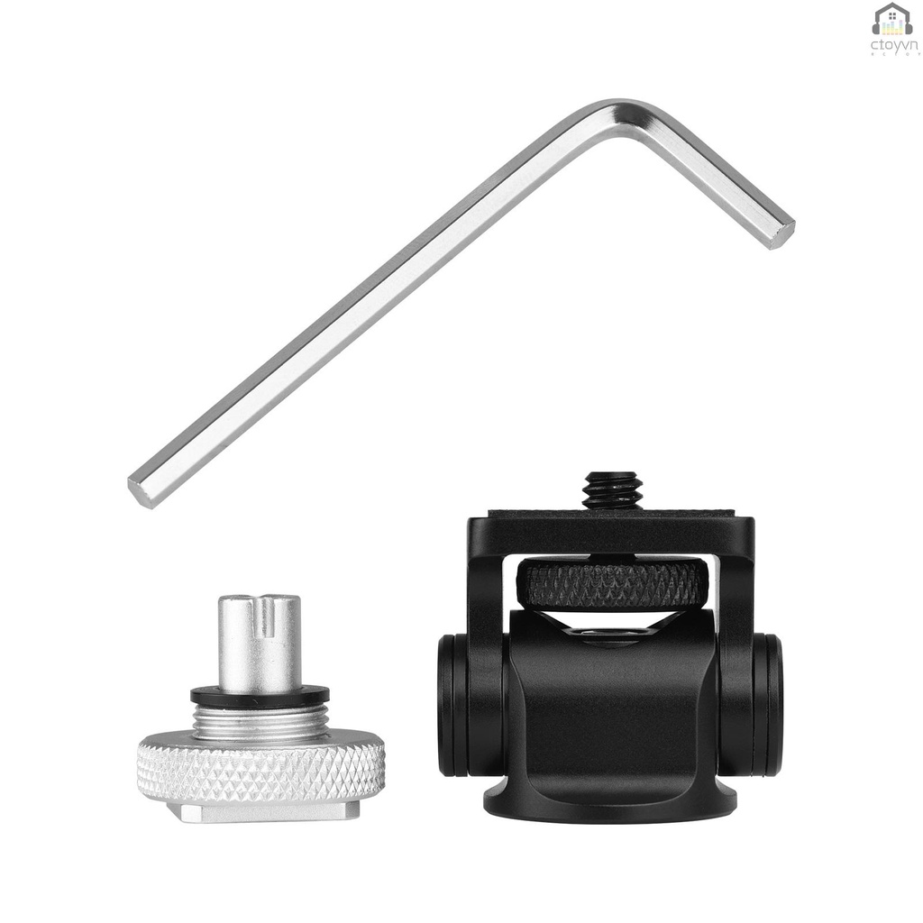 Đầu chuyển đổi Andoer xoay 360 độ với giao diện 1/4 inch cho màn hình đèn LED micro