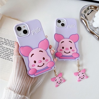 Ốp Điện Thoại TPU Silicon Mềm Hình Heo Hồng 3D iPhone 11 12 13 14 Pro Max 12Pro 13Pro 14Pro 14ProMax X XR XS Max 6 6s 7 8 Plus