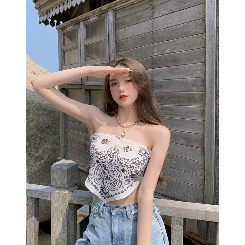 Áo Yếm⚡Áo Hai Dây⚡Croptop Vintage Nữ Thổ Cẩm Chất Áo Thun Siêu Mát, Siêu Sành Điệu, Nổi Bật Dành Cho Cô Nàng Quyến Rũ | BigBuy360 - bigbuy360.vn