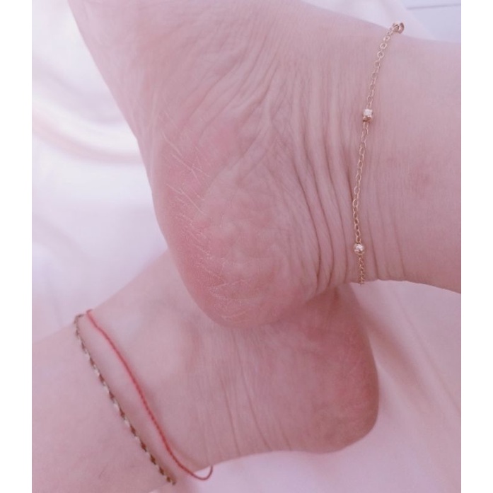 Bộ 3 lắc chân phong thủy may mắn hạnh phúc chỉ đỏ, ngũ sắc xích bi vàng Thuylamshop